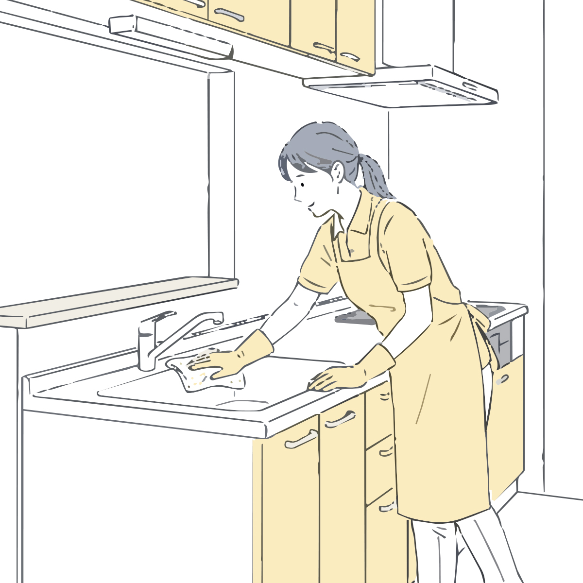 キッチンで生活援助を行う介護スタッフ